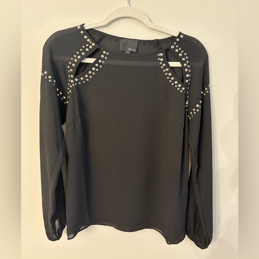 Black Studded Blouse